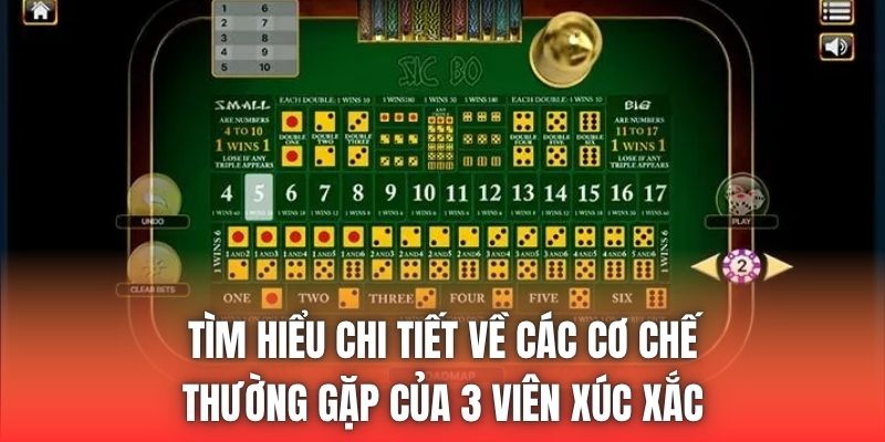 Tìm hiểu chi tiết về các cơ chế thường gặp của 3 viên xúc xắc